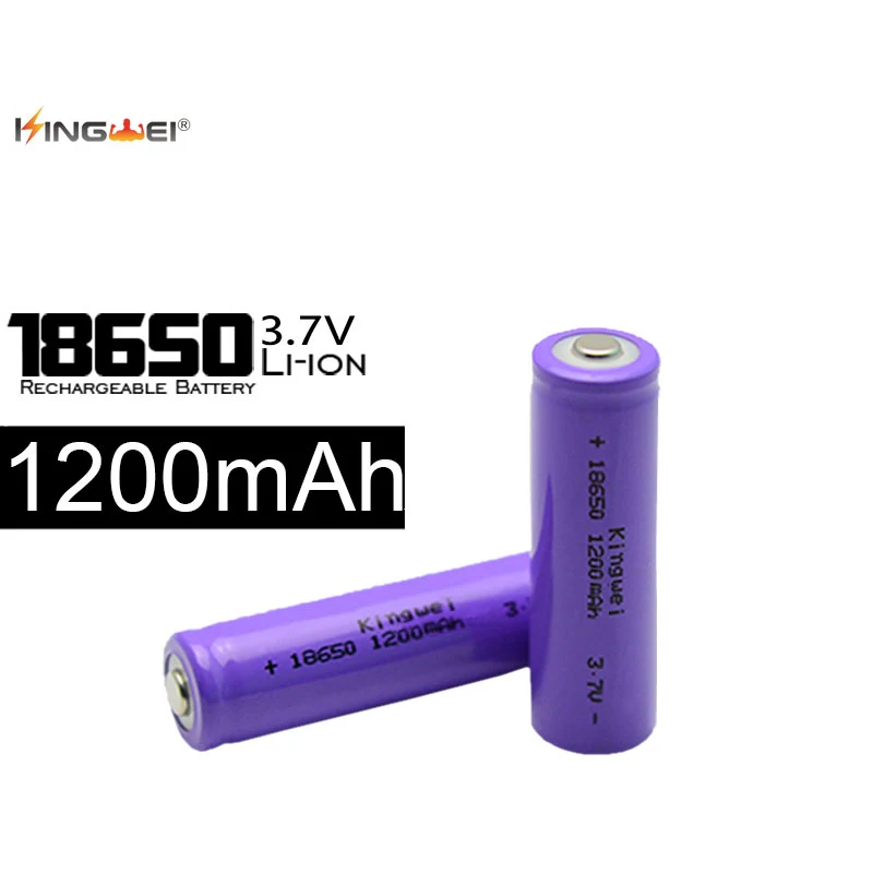 200* kingwei Factory Wholesale Batteries 18650 1200MAH 3.7v Battery