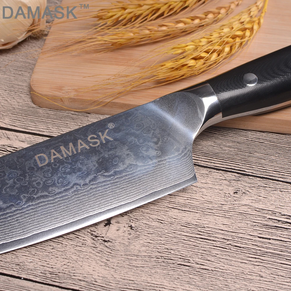 DAMASK Japanese Damascus Knife 8 Inch Chef Knife High-end Handmade Cooking Tool Black G10 Handle VG10 Steel Blade Kitchen Knife DAMASK Japanese Damascus Knife 8 Inch Chef Knife High-end Handmade Cooking Tool Black G10 Handle VG10 Steel Blade Kitchen Knife