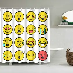 Svetanya водостойкая занавеска для душа Emoji Print (включает 12 Крючки ПВХ) 180*180 см