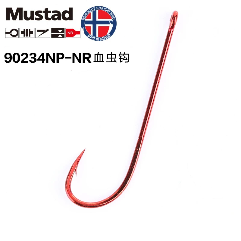 Mustad Norway происхождения рыболовный крючок EX-Long хвостовик кровопрочный червь высокой интенсивности рыболовные снасти крючок рыболовные принадлежности, 90234NP-NR