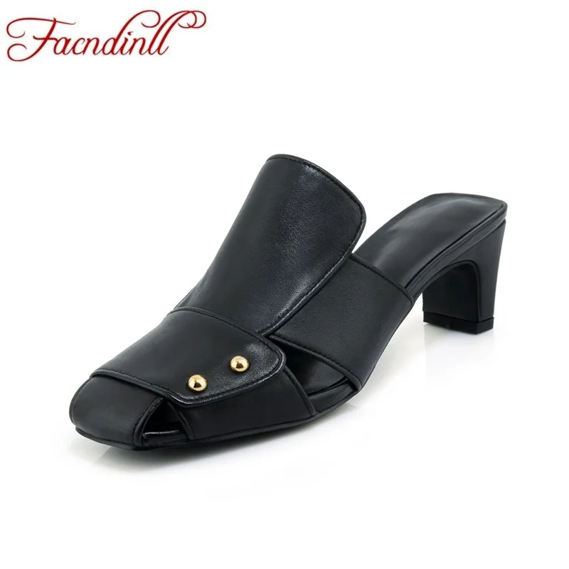 black square heel sandals