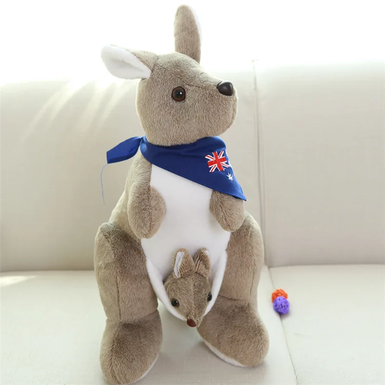 40cm Kangaroo Plush Toy Animal Stuffed Doll Creative Good Quality