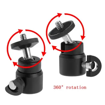 

1/4" Hot Shoe Mini Ball Head Flash Bracket Holder Mount Screw Metal 360 Degrees For Camera Tripod