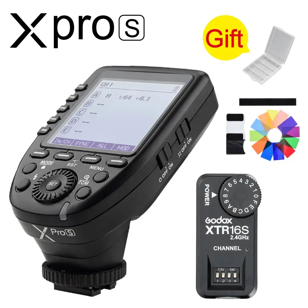 

Godox XPro-S 2.4G TTL X System High-speed Wireless High Speed Sync 1/8000s Flash Trigger LCD Screen + XTR-16S Receiver For Sony