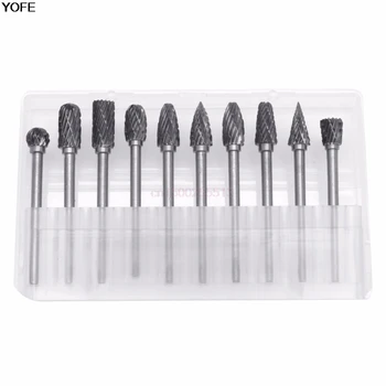 

10Pcs 1/8" 6mm Tungsten Carbide Cutter Rotary Burr Set CNC Engraving Bit Tool