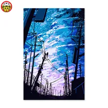 Цифровая картина маслом аниме и анимация улица в вечернее время ваше имя картины по номерам пейзаж