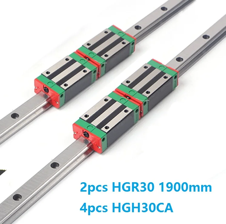 

China Made 2pcs Linear Guide Rail HGR30 -L 1900MM + 4pcs HGH30CA Or HGW30CC Block Carriage for CNC Router