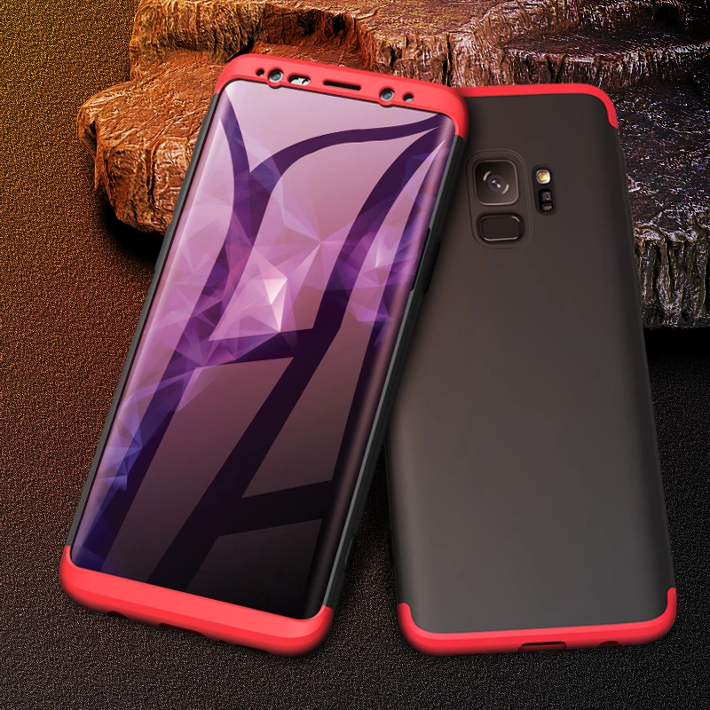 

GKK 3 In 1 Case for Samsung Galaxy S9 Case 360 Full Protection Armor Anti-fingerprint Hard Matte for Galaxy S9 Plus S9+ Cover