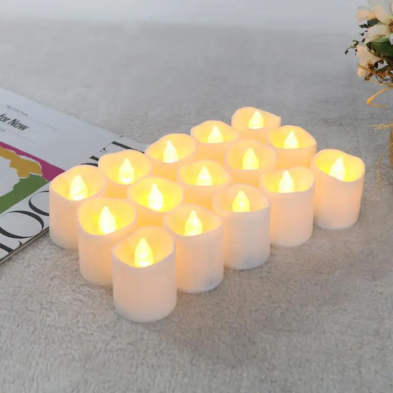 

24pcs Flameless LED Candle Flicker Light Lamp Decoration Electric Battery-powered Candles Yellow Tea Light Party Wedding Candle