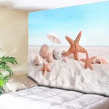 

Big Starfish 3D Printed Tapestry Blue Sea Wall Hanging Beach Towel Large Wall Tapestries Art Carpet Hippie Wall Blanket for Home