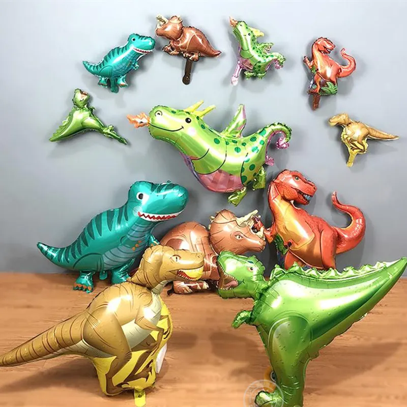 1 шт. воздушные шары в виде динозавра 18 дюймов круглые воздушные шары из фольги в виде динозавра с изображением дракона из мультфильма, вечерние украшения для дня рождения, детские игрушки