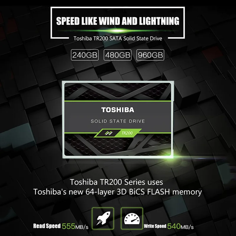 Твердотельный накопитель TOSHIBA OCZ TR200 240 ГБ 480 64 слоя 3D BiCS флеш память TLC 2 5 дюйма SATA III