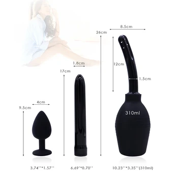DOMI 3pcs/Set Women Dildo Anal Plug Massage Anal Cleaning Jewelry Butt Plug Vibrator Sex Toy 2
