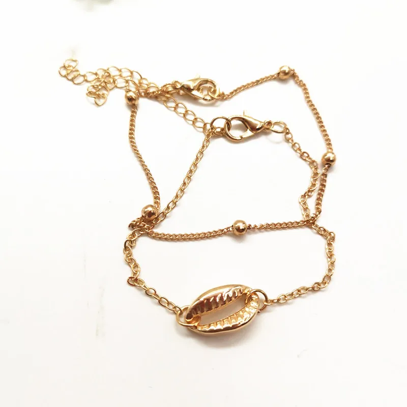 zhuzi shell bracelet Морской стиль Каури ракушка браслет для женщин золото серебро цвет браслет-цепочка с бусинами модные пляжные ювелирные изделия - Окраска металла: zhuzi shell bracelet