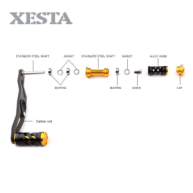 XESTA рыболовная ручка катушки Спиннинга 8*5 мм подходит для daiwa катушки ручка из двойного сплава углеродная Удочка из нержавеющей стали вал катушка рыболовные аксессуары