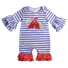 

Conice NINI Baby Crab Pattern Summer Romper Toddle Infant Ruffle Capri Pants Clothing Girl Baby Cotton Girl Romper GPF811-368-HY