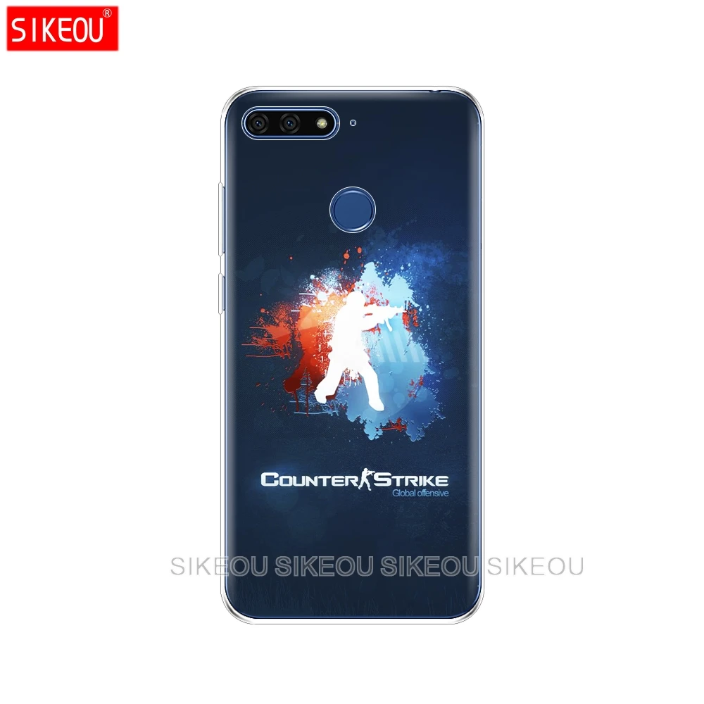 Силиконовый чехол для телефона Huawei Honor 7A PRO 7C Y5 Y6 Y7 Y9 2017 2018 Prime Counter Strike CS GO
