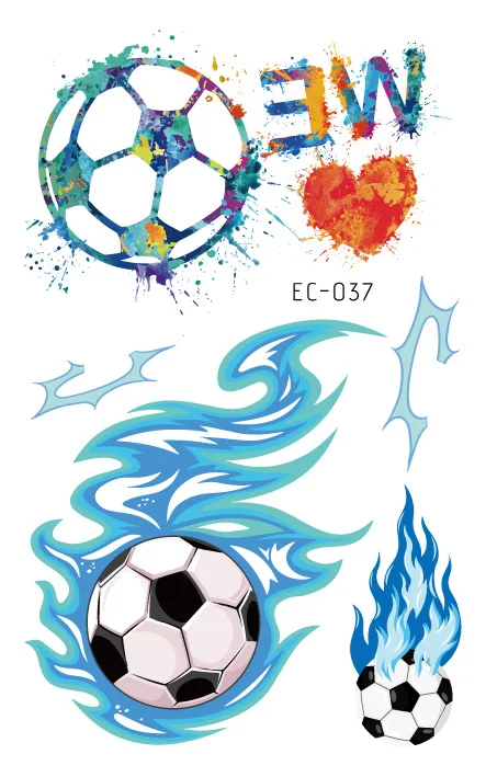 Rocooart футбольные фанаты татуировки наклейки футбольная игра поддельные тату боди-арт водонепроницаемые Временные татуировки для футбольного матча Вечерние - Цвет: EC-037