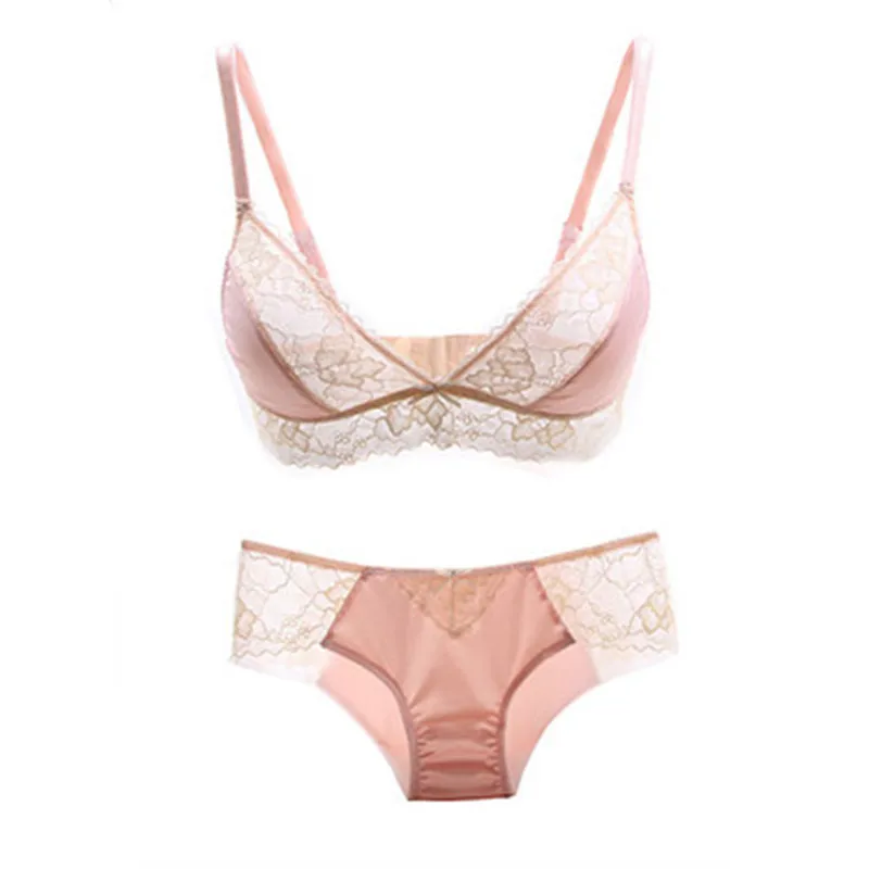 CYHWR-Women-Fashion-no-rims-Wire-Free-sexy-lace-bra-thin-section-deep-V-bra-Set (1)