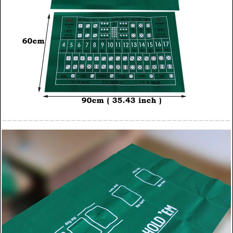 1 шт. игровой нетканый материал 60 см x 90 см TEXAS HOLD'EM+ Sic Bo коврик для покера