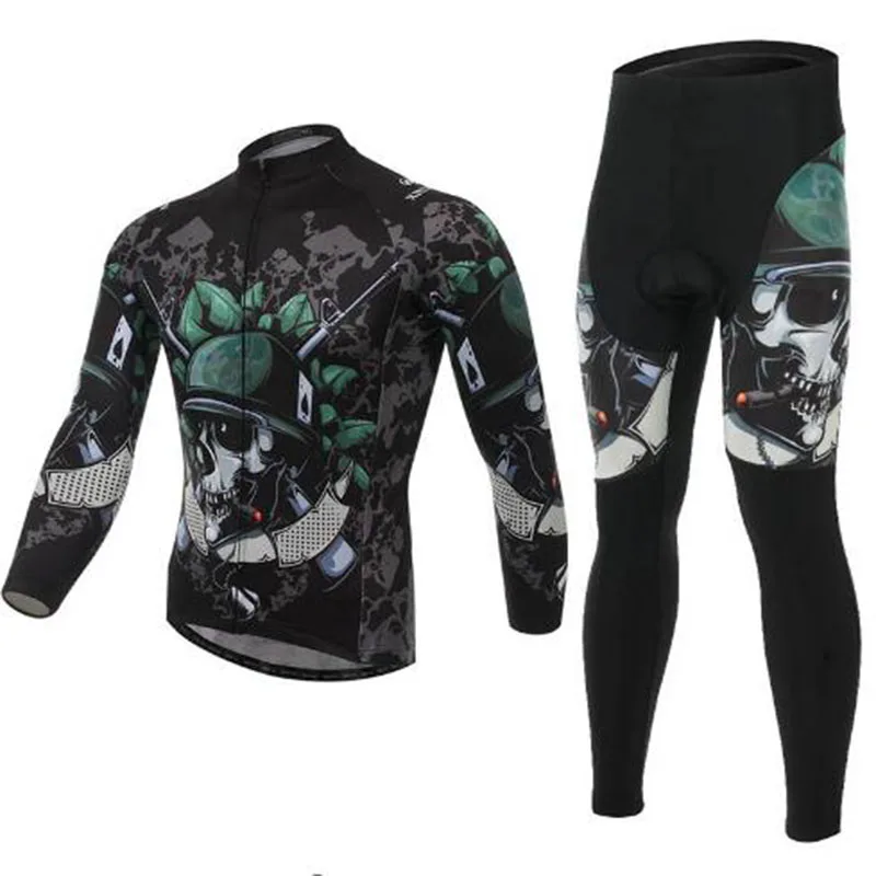 

mtb Cycing Suit Long Sleeve Sets Bicycle Cycling clothing Spring and Autumn Sweat Drained Sponge Pants Pad