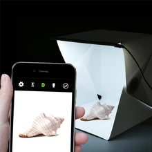 22.6 см x 23 см x 24 см мини складная studio Освещение Box софтбокс со светодиодной подсветкой черный, белый цвет Задний план аксессуары для фотостудии