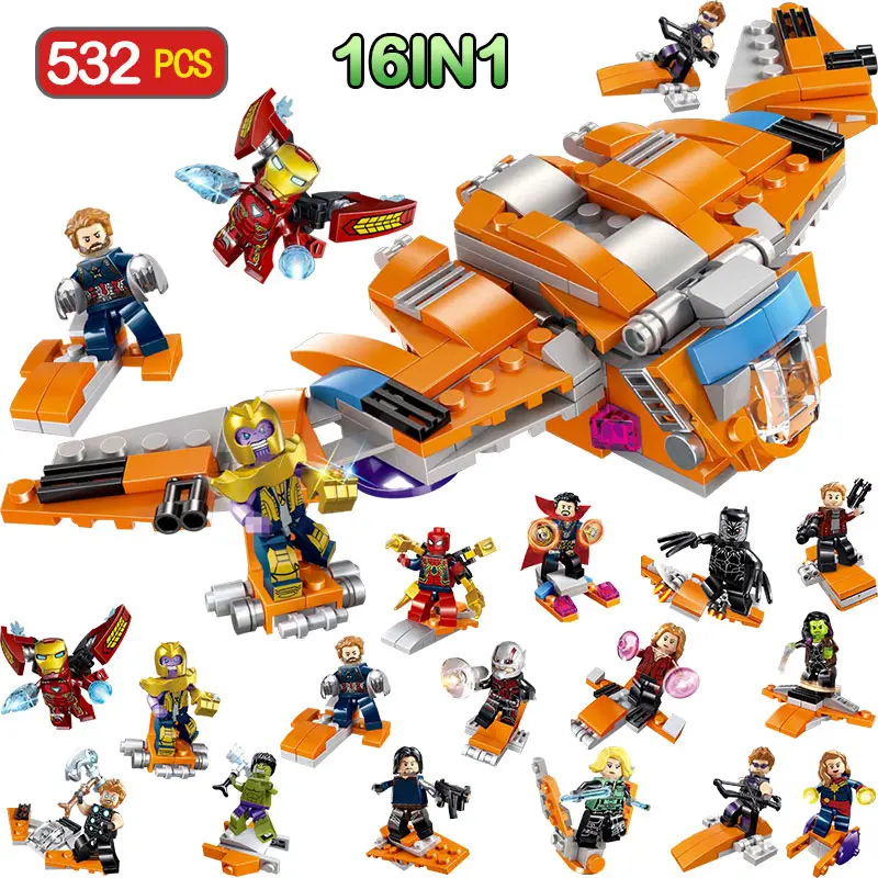 

532pcs Bricks Compatible LegoingLY Guardians of the Galaxy The Milano Vs The Abilisk Aircraft Building Blocks Toys For Boys