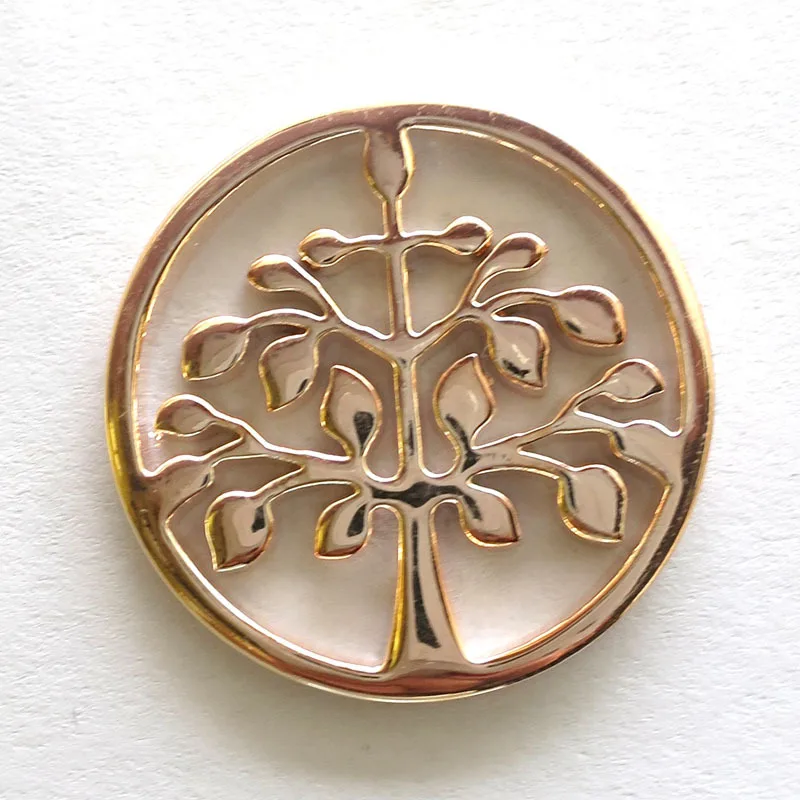 

Vinnie Design Jewelry Rose Gold Tree Life Coin fit into 35mm Frame Locket Pendant for My Coin Necklace