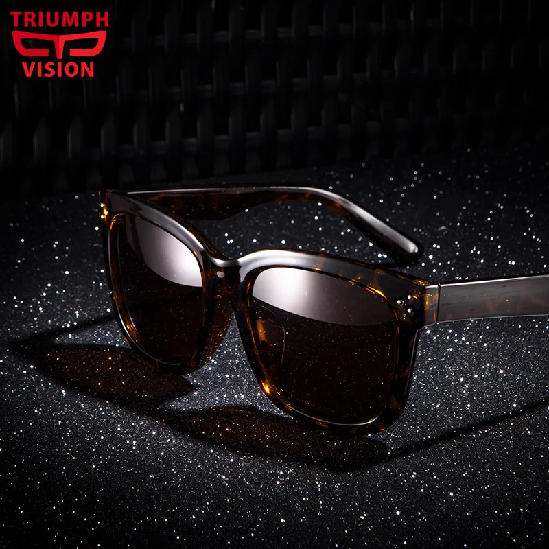 Женские солнцезащитные очки TRIUMPH VISION Tortoise большие квадратные поляризационные