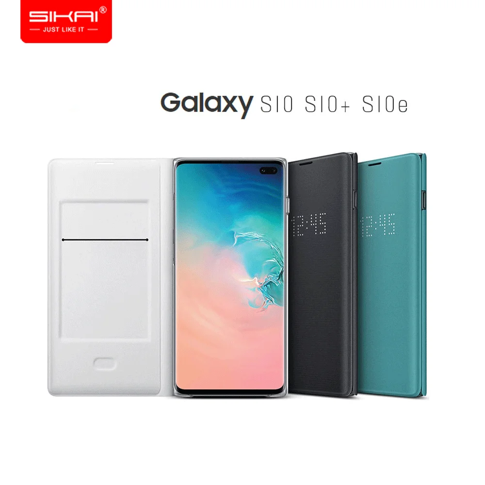 SIKAI официальный оригинал для samsung Galaxy S10 + светодиодный чехол с клапаном плюс S10e