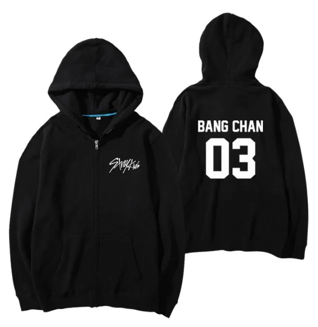  BF 2019 STRAY KIDS Cool Logo Zipper Hoodies Sweatshirt fashion Korean pink long-sleeved hooded swea