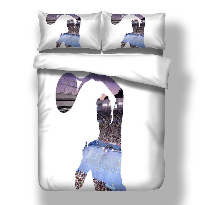 

Wongsbedding Tennis Match Duvet Cover Set HD Print Sports Bedding Set Twin Full Queen King 3PCS Bedding