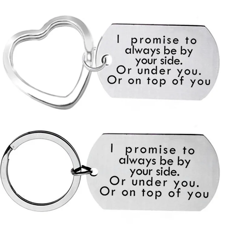 

Gift for girlfriend boyfriend letter Keychain I promise to always be your side present Valentines day gift anniversary