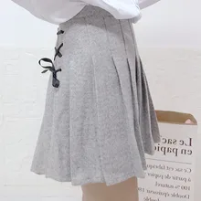 Японская осенне-зимняя женская мини-юбка Harajuku с высокой талией, черная, серая, розовая плиссированная юбка в стиле преппи, милая шерстяная юбка Saias