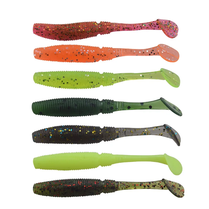 Proleurre 20 unids/lote suave de pesca señuelo gusano Grub 0,8G 55mm plantilla japonesa Señuelos de Pesca Bass T cola cebo artificial de Pesca Proleurre 20 unids/lote suave de pesca señuelo gusano Grub 0,8G 55mm plantilla japonesa Señuelos de Pesca Bass T cola cebo artificial de Pesca