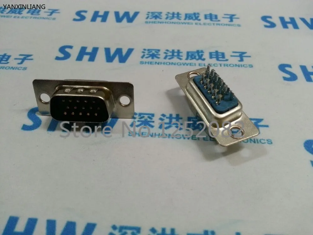 

10 pcs D-SUB VGA 15 Pin Male Solder Type Connector Socket 3 Rows DB15 Male