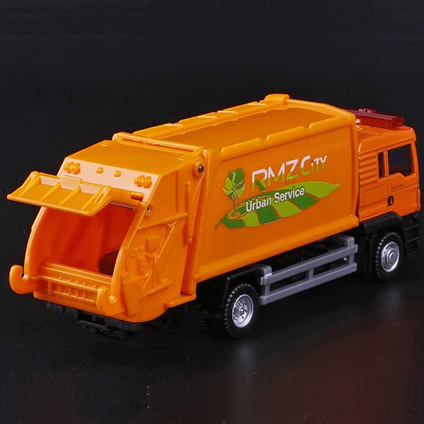Модель грузовика для мусора R 1:64 Игрушечный Грузовик из сплава санитарии