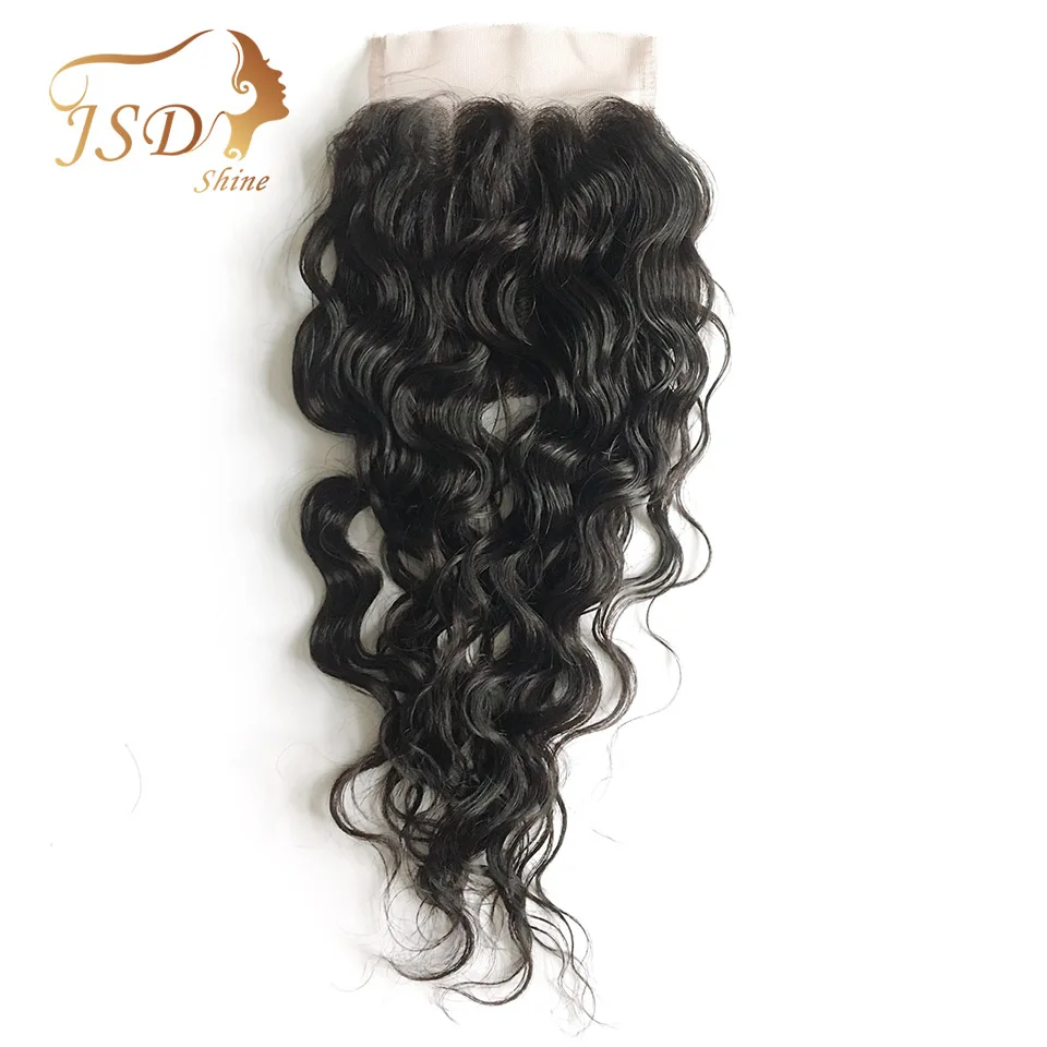 

JSDshine Brazilian Human Hair Water Wave 4*4 Lace Closure 100% Human Hair Natural Color Remy Hair Closure Free Shipping