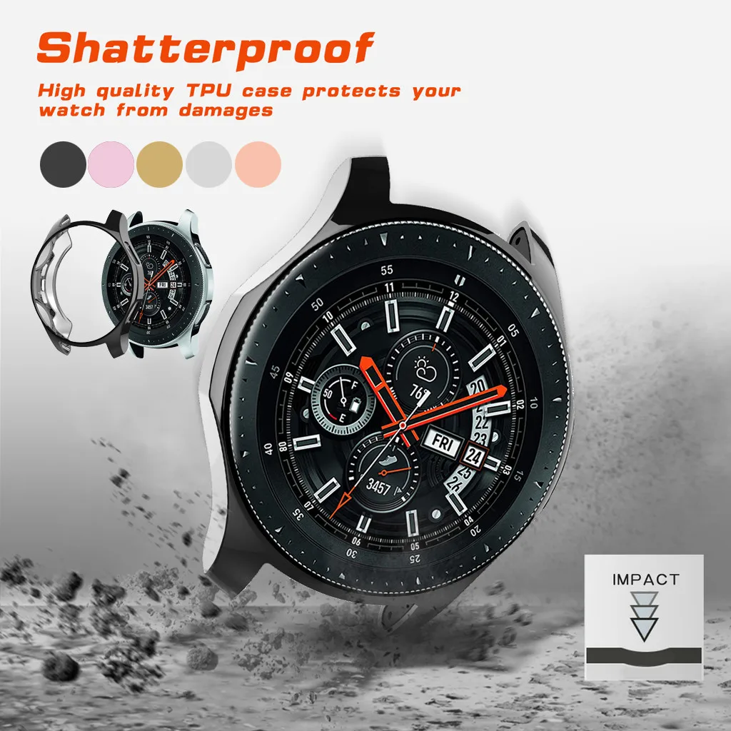 

Hot Waterproof Dustproof Protection Portable Ultra-thin TPU Plating Protection Case Cover For Samsung Galaxy Watch 46mm Smart