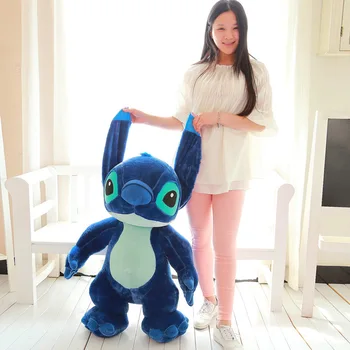 

large lovely plush dark blue Stitch toy big creative standing stitch doll gift about 130cm 0748