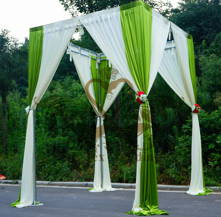 

White And Apple Green Color Ceremony Pavilion Wedding Backdrop Curtain Free Shipping