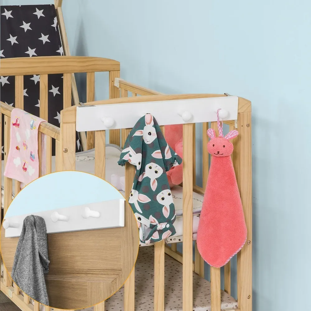 

SoBuy FHK10, Wooden Coat Rack Hook Hanger Peg for Bunk Bed Cabin Bed Kid Bed, Wall Coat Rack