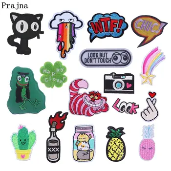 

Prajna Unicorn Frog Patches Cartoon Dinosaur Cat Iron On Embroidery Patches For Clothing DIY Chic WTF Stickers For Kids Applique