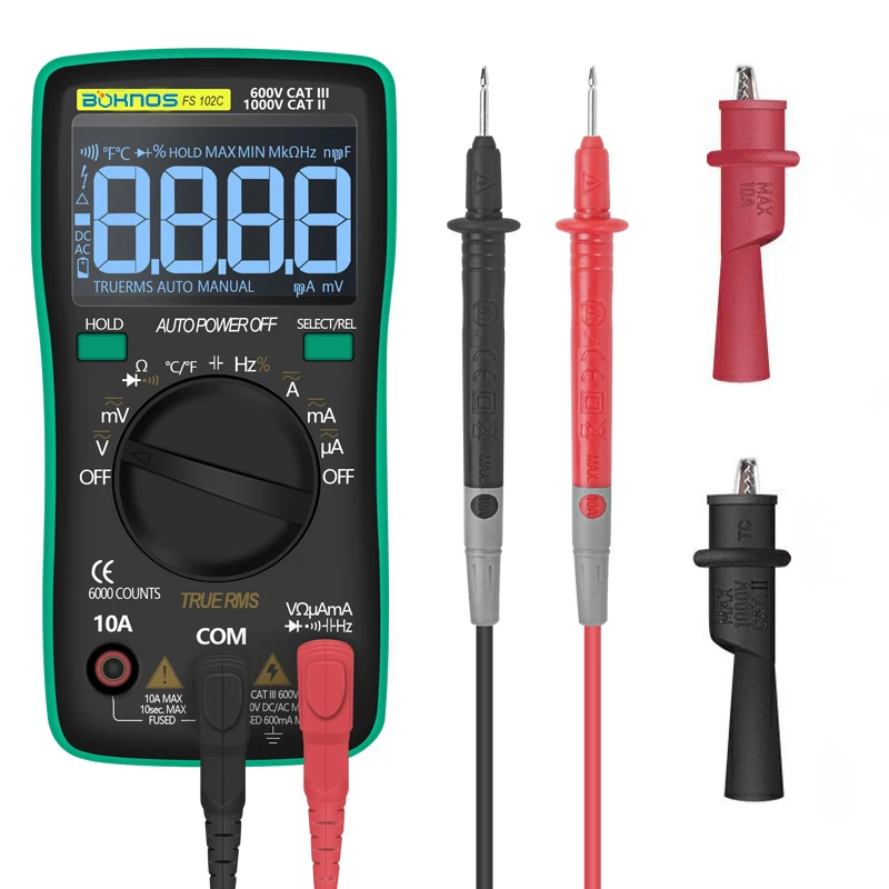 

Digital Multimeter TL102 Multimetro AC DC Voltage Current Meter Resistance Diode Temperature Tester Ammeter Voltmeter Ohm Tester