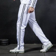 Модные осенние зимние винтажные свободные полосатые штаны с эластичной резинкой на талии, теплые прямые штаны для бега, фитнеса