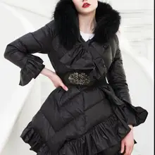 Зимняя куртка, женские пуховики, Женская куртка на утином пуху, Брендовая верхняя одежда с мехом енота, парка, женский пуховик