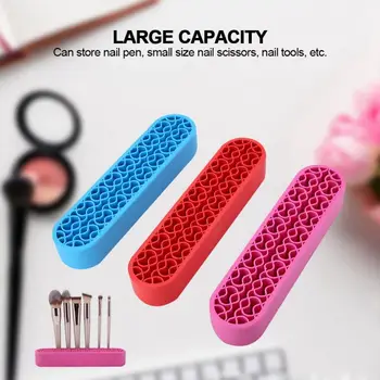 

Soft Silicone Nail Pen Holder Makeup Brush Display Stand Storage Case Manicure Makeup Tool Display Carrier Storage Tips Salon