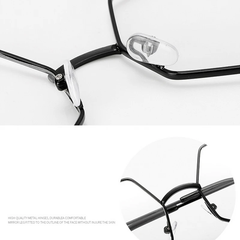 Zilead Ретро полигоновые металлические простые очки для женщин и мужчин, прозрачные линзы, оптическая оправа для очков, очки для близорукости, оправа для женщин и мужчин