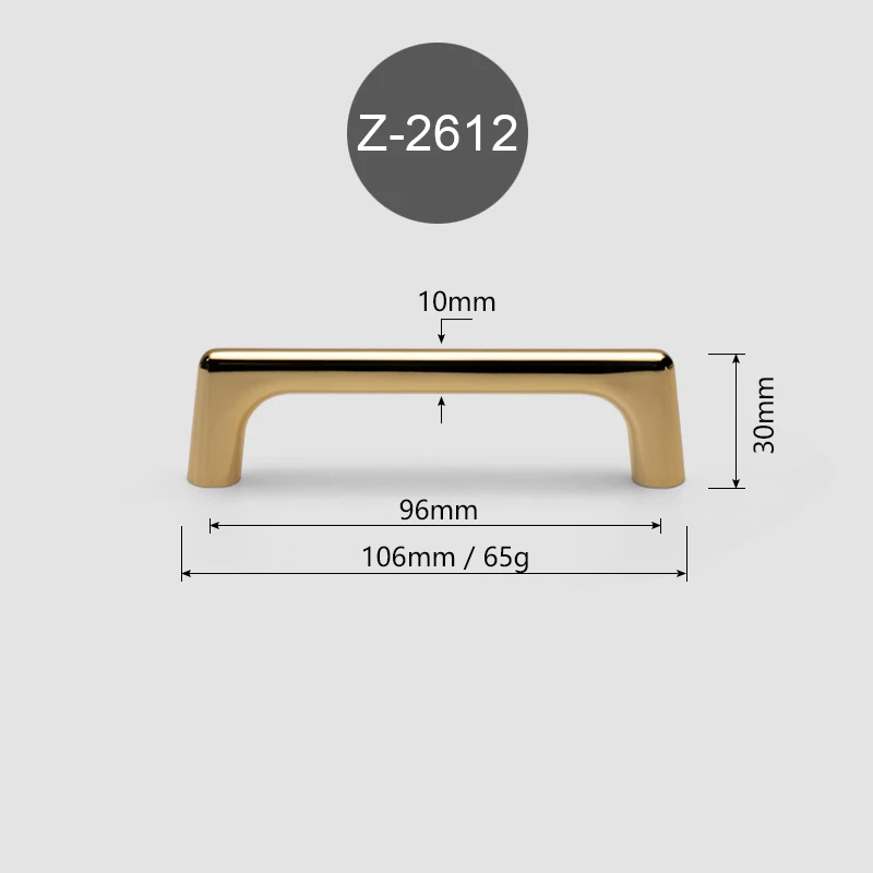 Ручка и ручки из золотого/цинкового сплава, ручки для выдвижных ящиков, ручки для кухонного шкафа, оборудование для обработки мебели - Цвет: Z-2612-96