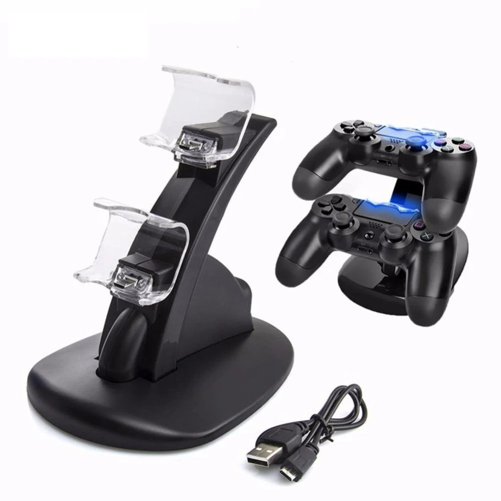 

Dual USB Charge Dock For Sony Playstation 4 Controller Charging Stand Gamepad Power Supply Double Charging Charger For PS4 Games